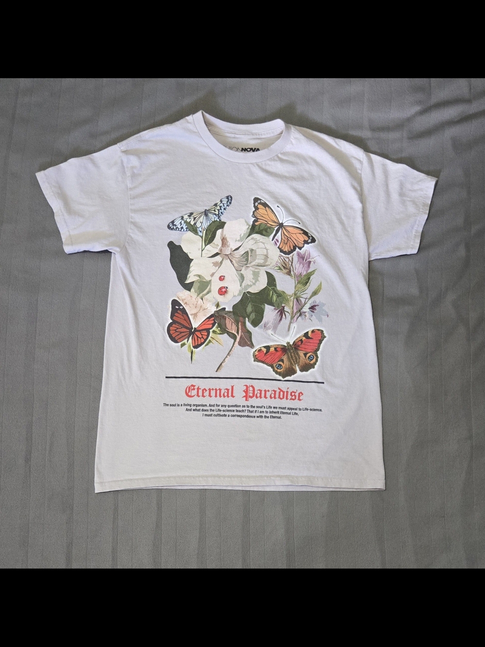 Fashion Nova Eternal Paradise Butterfly Graphic T Shirt White Medium